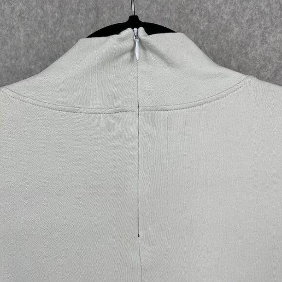 Chicos Mock Neck Tunic Knit Top Size M Coastal Mist Blue Gray Minimal Office NEW - Picture 3 of 12